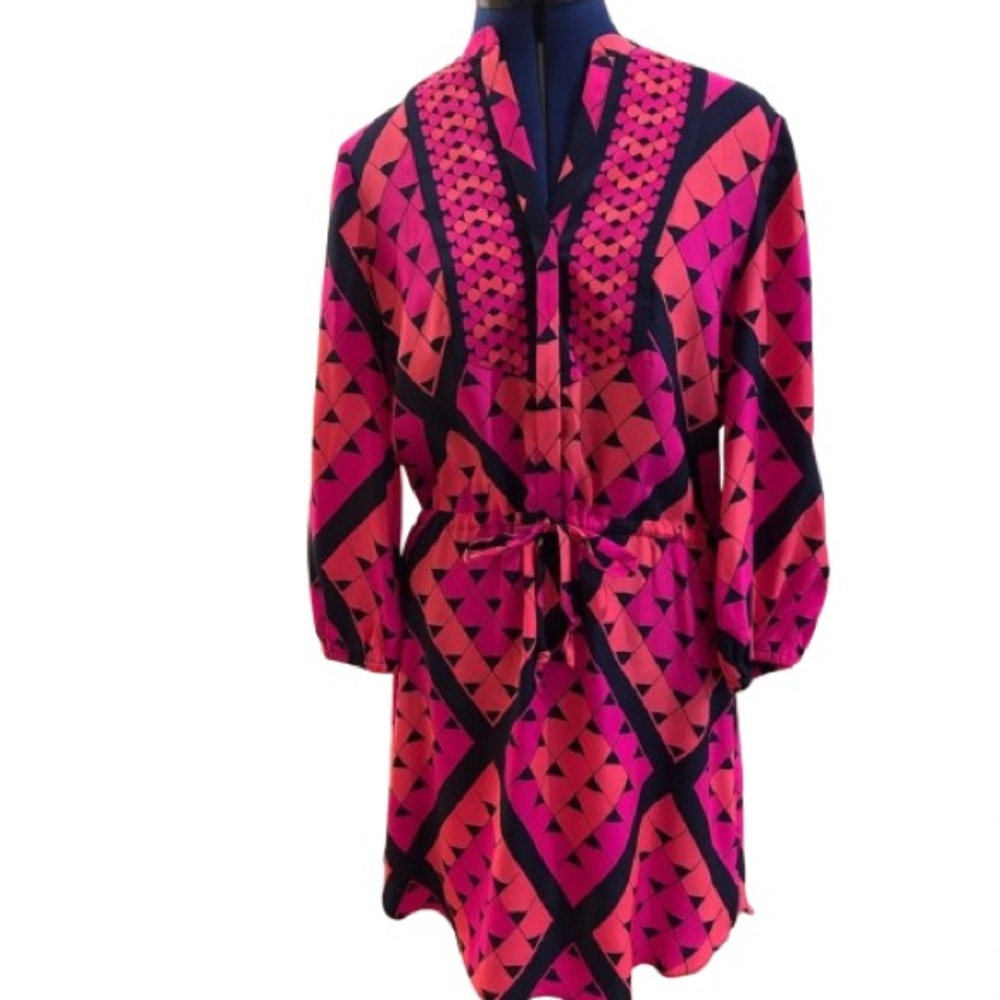 Alice & Trixie Silk Shirt Dress with Waist Tie
